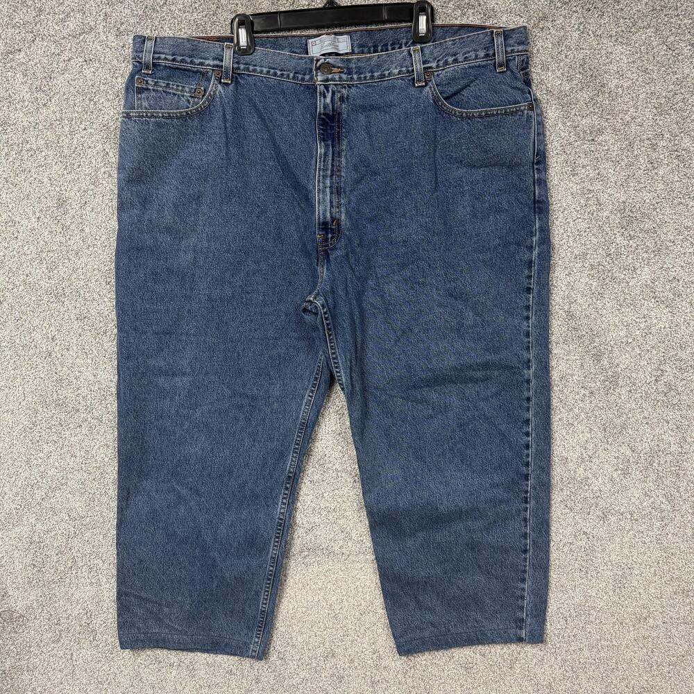 Levi Strauss Signature Jeans Mens 47x25 Blue Relaxed Fit Straight Denim Workwear